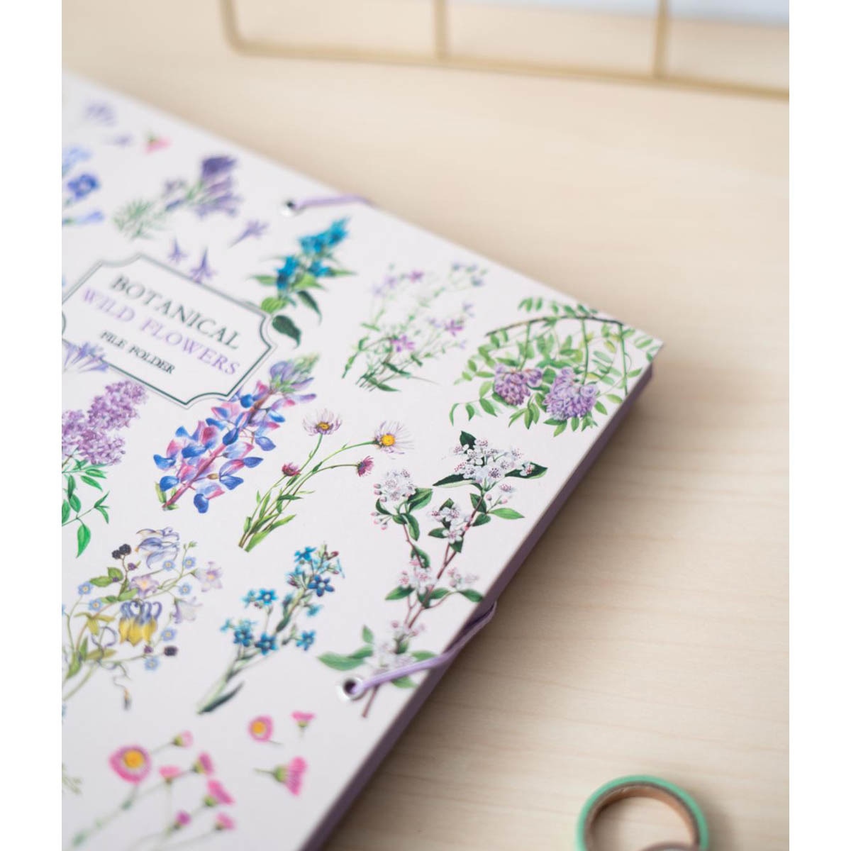 Pasta Abas Botanical Wild Flowers - Branco Branco / Lilás-5