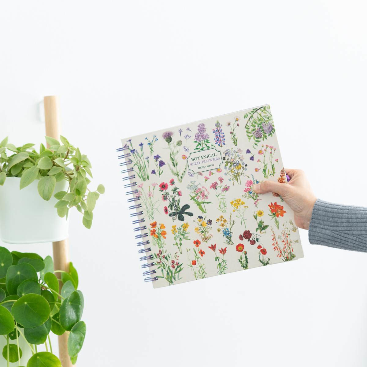 Scrapbook Photo Album 40 páginas Botanical Wild Flowers 26x26 cm - Branco Branco / Verde-4