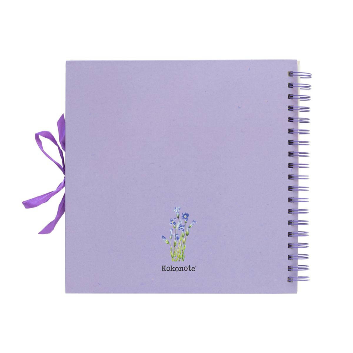 Scrapbook Photo Album 40 páginas Botanical Wild Flowers 26x26 cm - Branco Branco / Verde-2