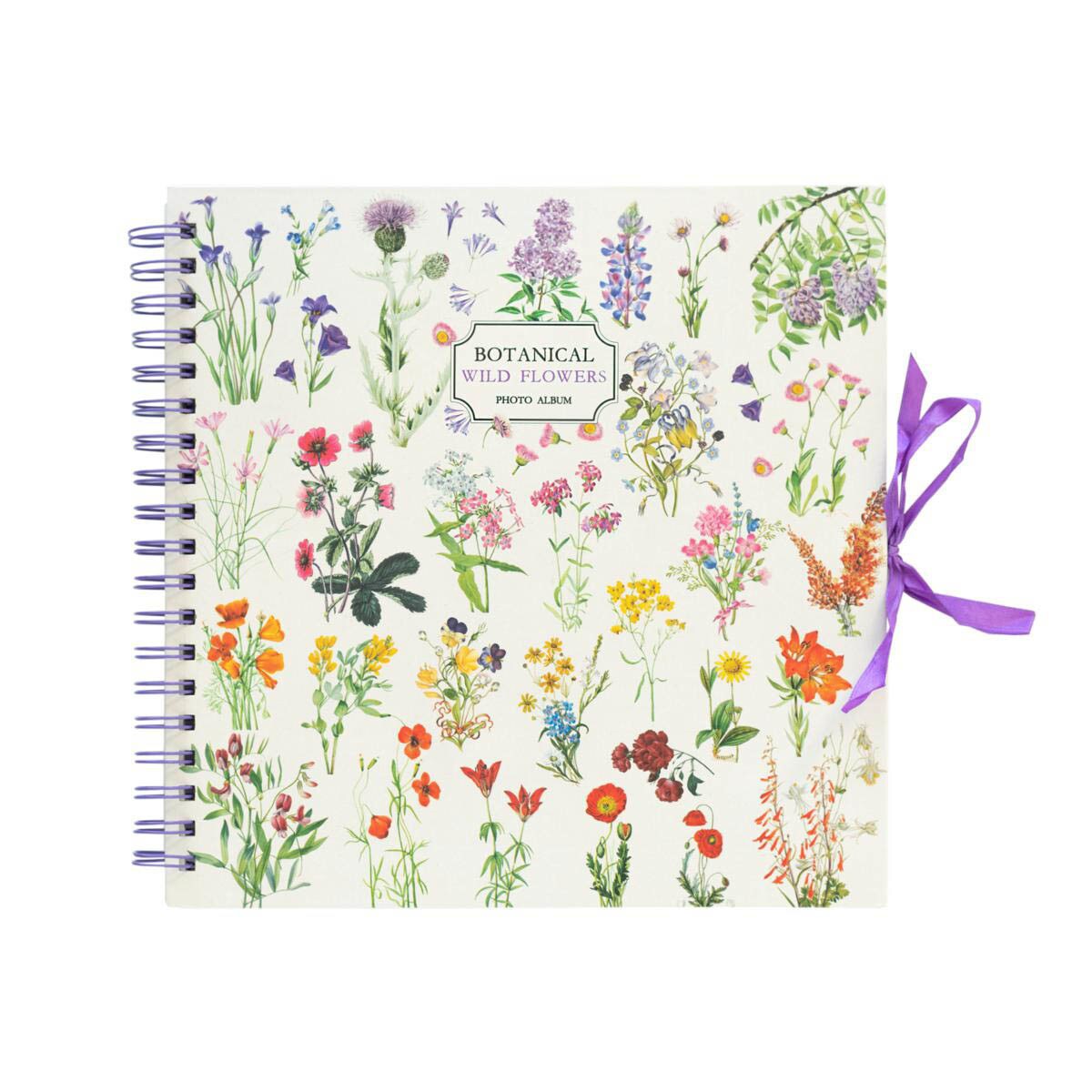 Scrapbook Photo Album 40 páginas Botanical Wild Flowers 26x26 cm - Branco Branco / Verde-1