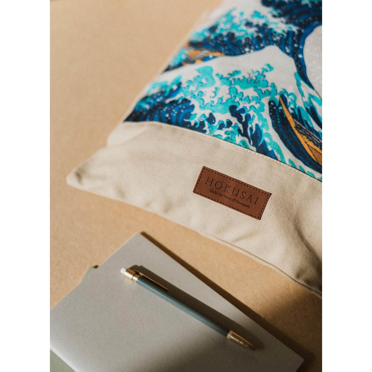 Saco de Tecido Hokusai - Castanho e Azul Castanho / Azul-5