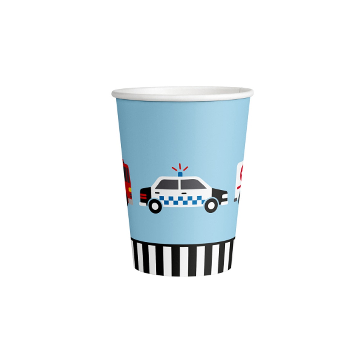 Imagen 0 de Pack 8 vasos papel 250ml carretera Liragram azul