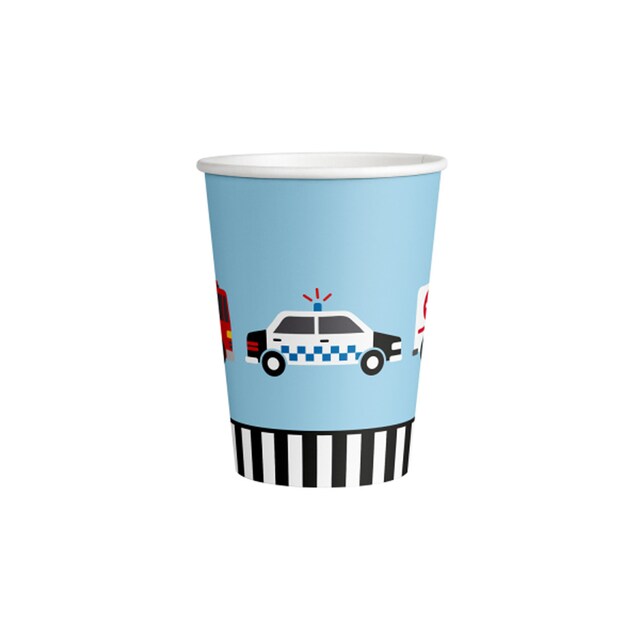 Imagen 0 de Pack 8 vasos papel 250ml carretera Liragram azul