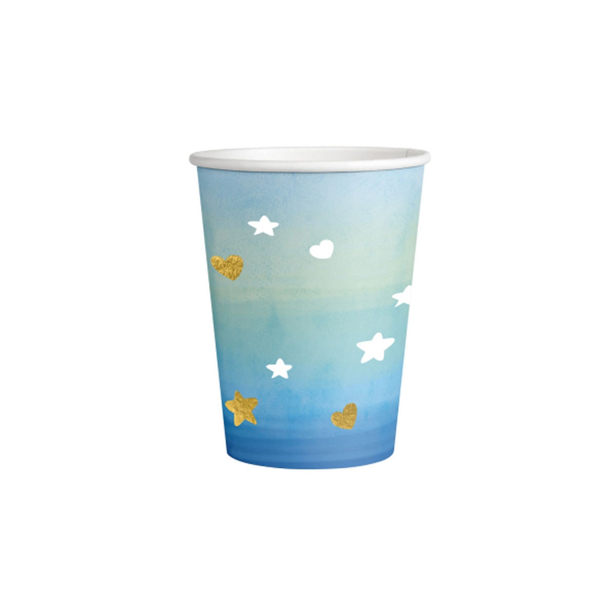 Pack 8 vasos papel 250ml bebe Liragram azul Azul-1