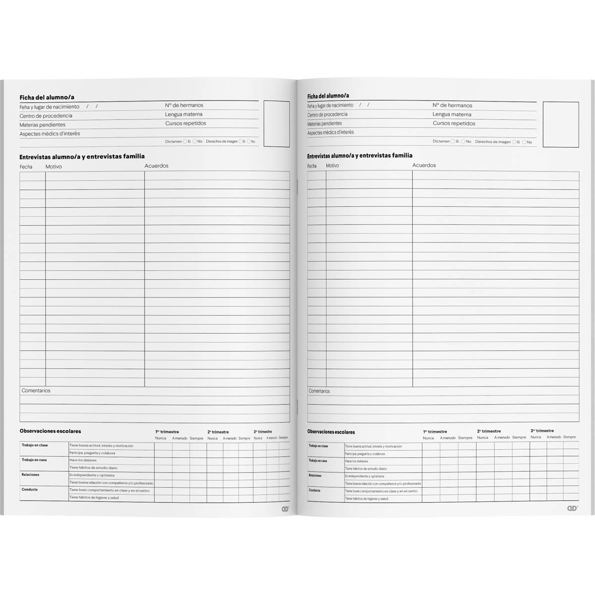 Caderno de Explicações, Castelhano - 21,5x30 cm - Verde Verde-2