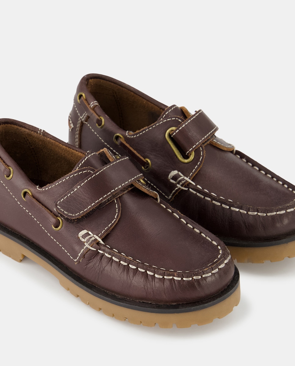 Náuticos Sfera Mocasines Náutico De Piel Con Velcro 25-34 · Unit