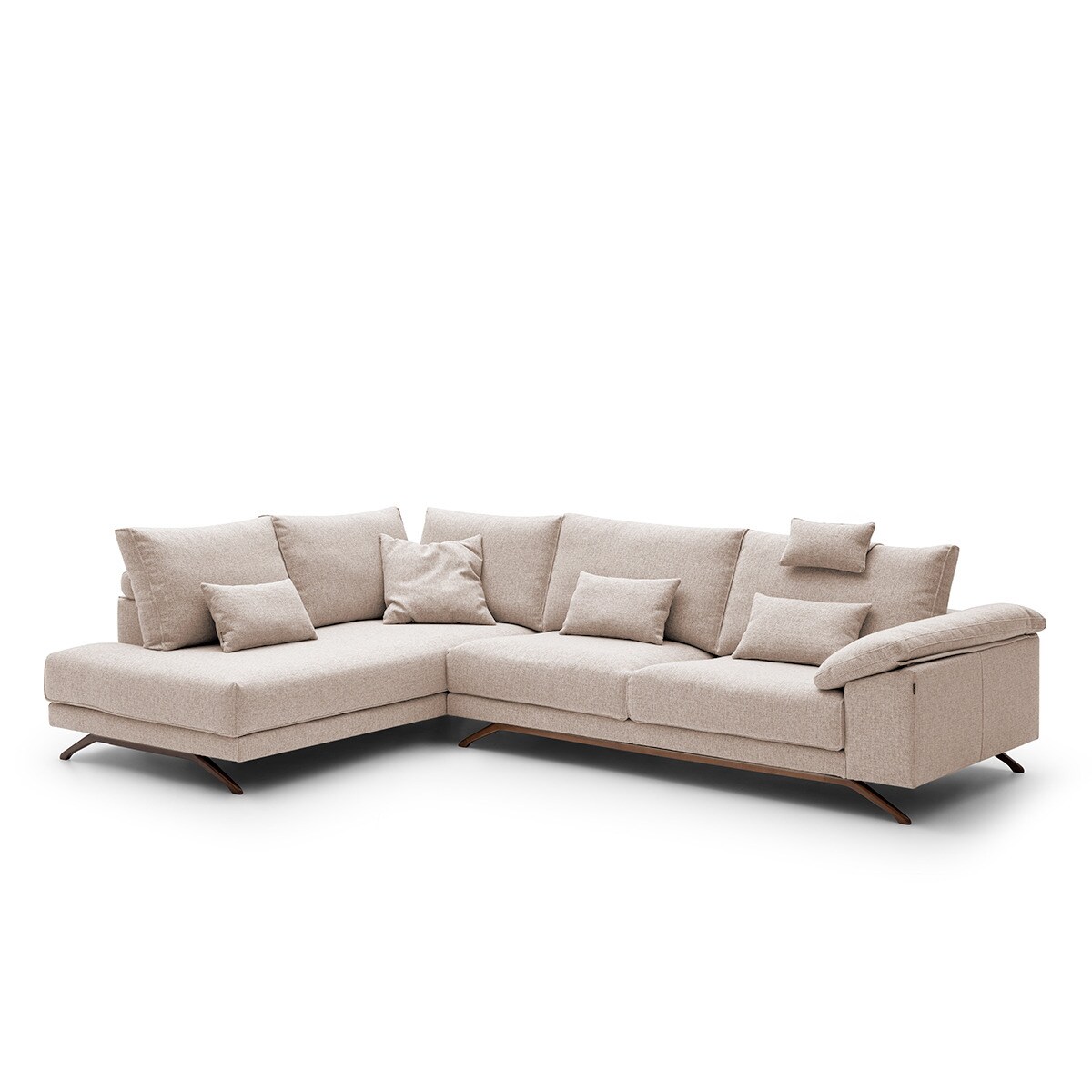 Sofá de Canto de 5 lugares com Terminal Esquerdo Aneka Bege-1