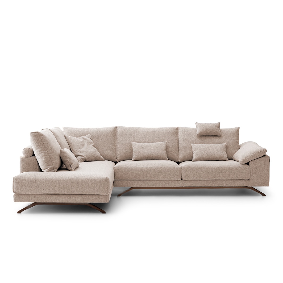 Sofá de Canto de 5 lugares com Terminal Esquerdo Aneka Bege-2