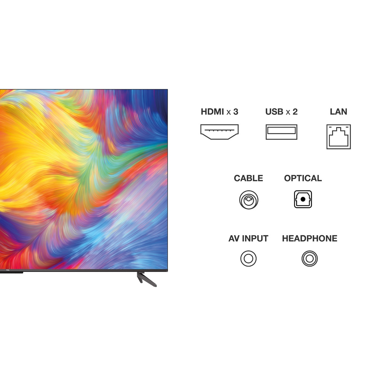 TV LED 126 cm (50") TCL 50P73, UHD 4K, Google TV, Dolby Vision, Dolby Atmos y Google Assistant Metálico-11