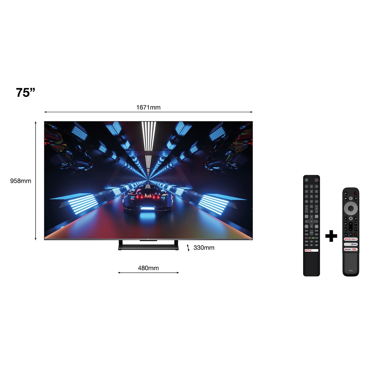 TV QLED 189 cm (75") TCL 75C735, UHD 4K, Google TV, Dolby Vision, Dolby Atmos y Google Assistant Titanio-2