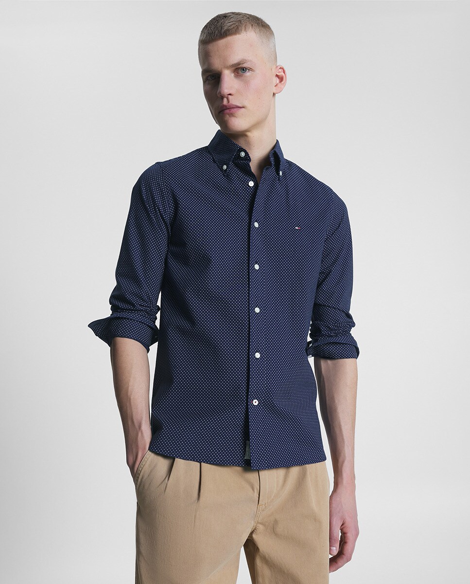 Chemise slim fit à manches longues