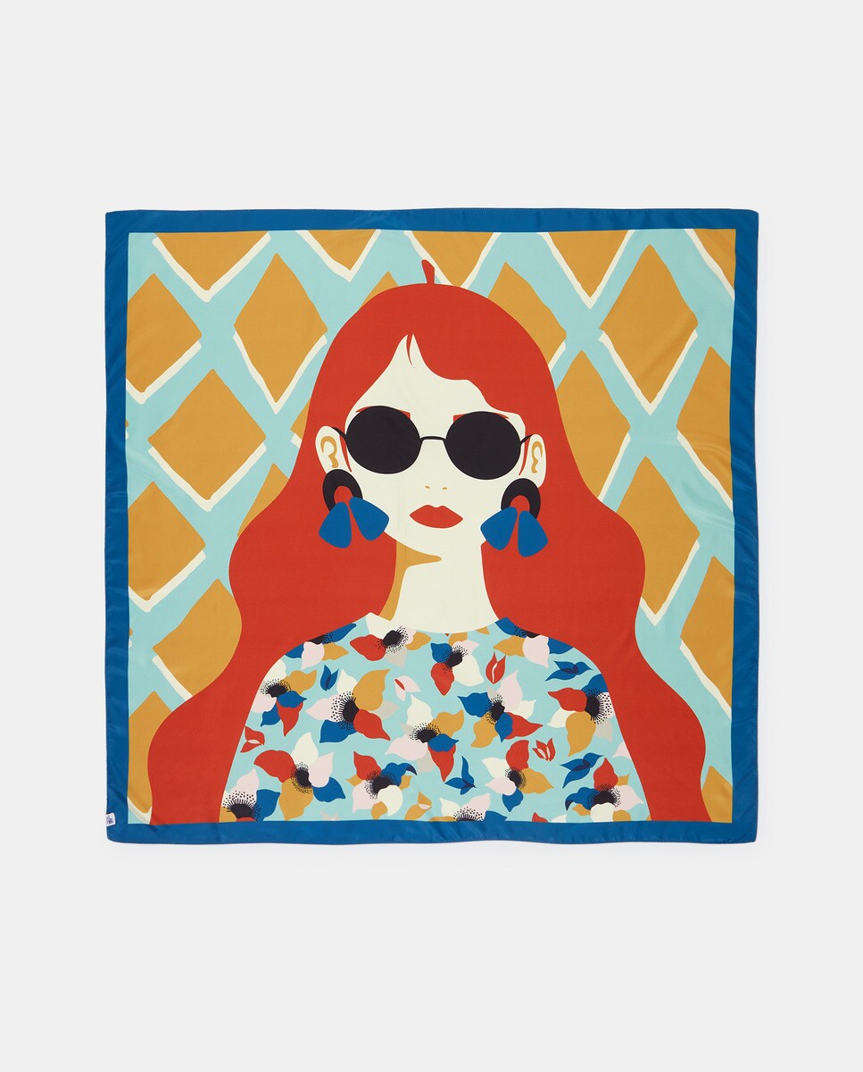 Foulard à imprimé et bordure