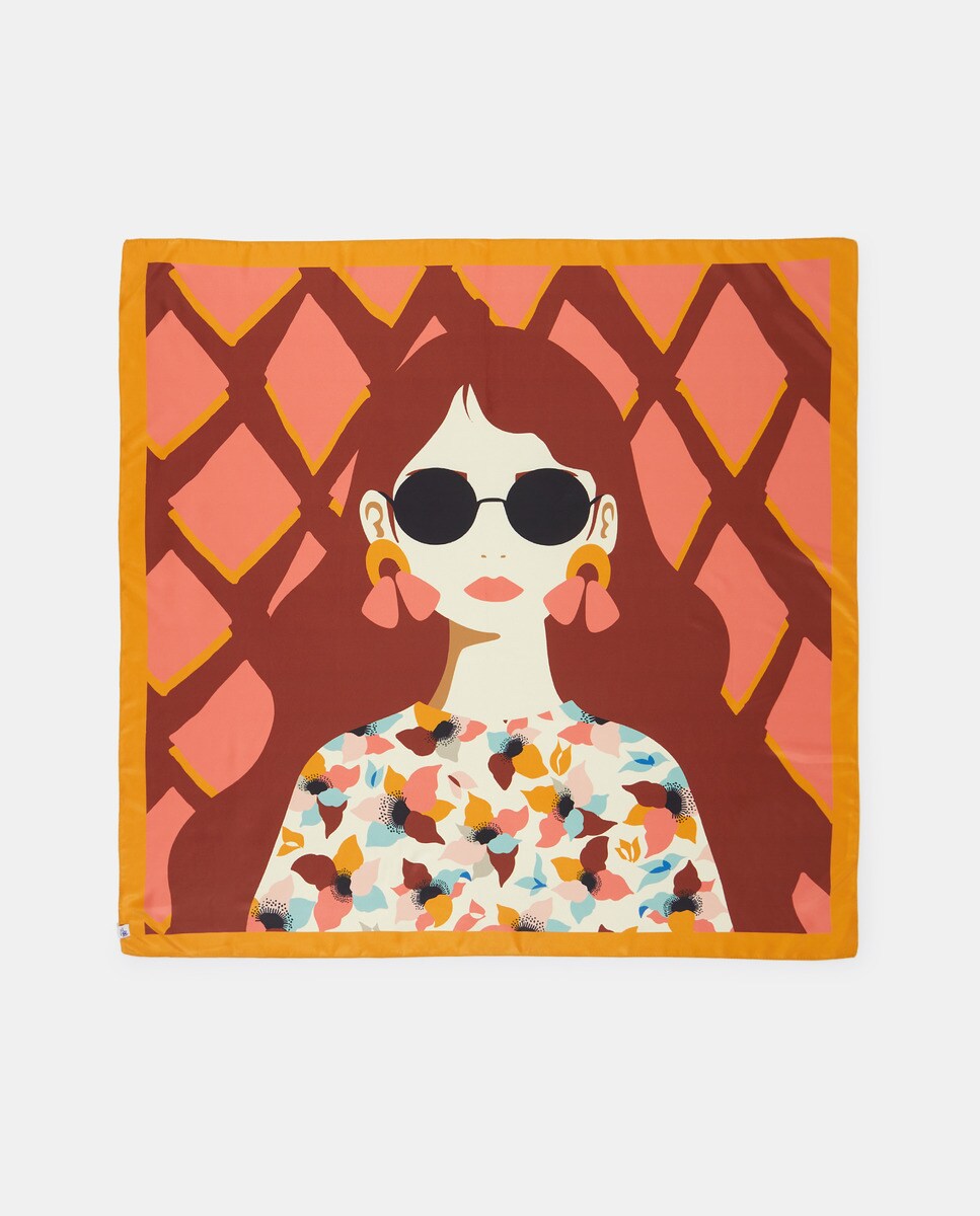 Foulard à imprimé et bordure