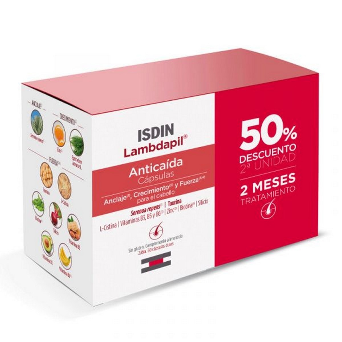 Imagem 0 de Suplemento Alimentar Duo Lambdapil Antiqueda - 2x60 Cápsulas