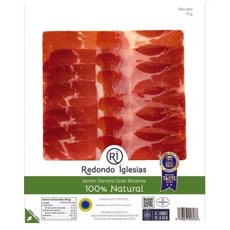 Presunto Grande Reserva All Natural Fatias unidade 75 g - Redondo Iglesias