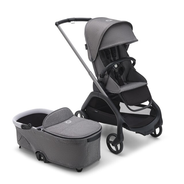 Imagen 0 de Carro de bebé dúo Bugaboo Dragonfly grafito/gris melange completo con Capazo gris melange