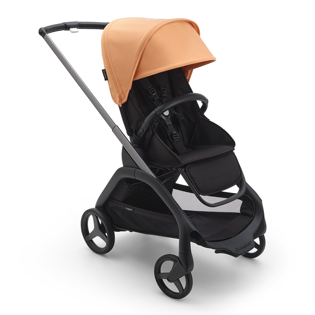 Carrinho de Passeio Dragonfly - Base grafite/Preto Meia-noite com Capota Coral Ilha Preto-1