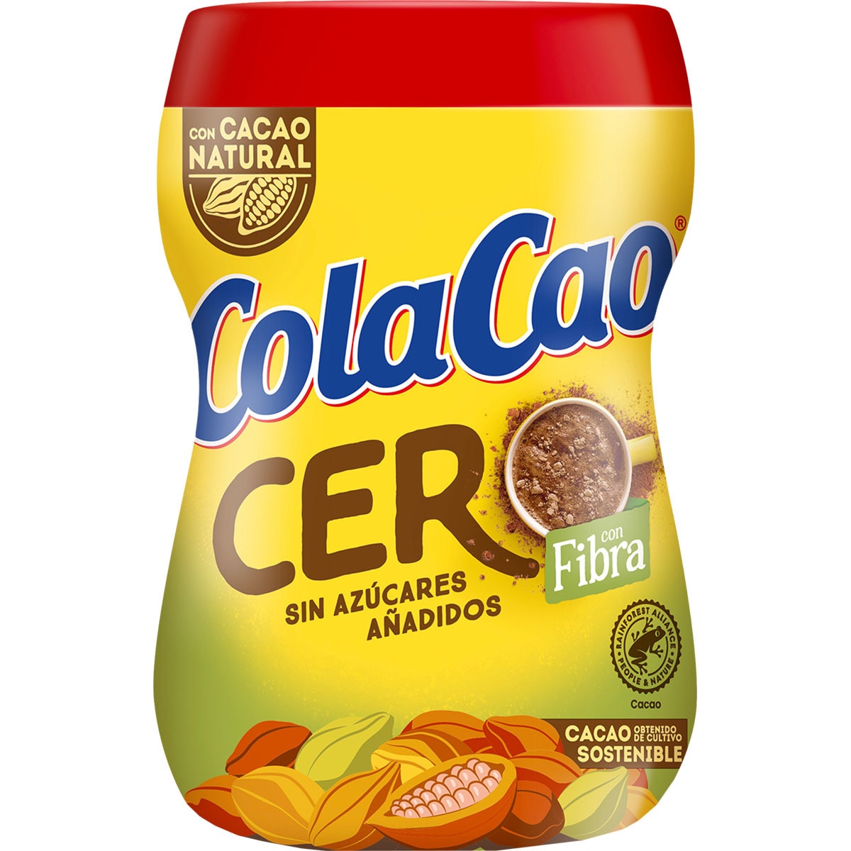 Cero cacao soluble con fibra sin azúcares añadidos bote 300 g