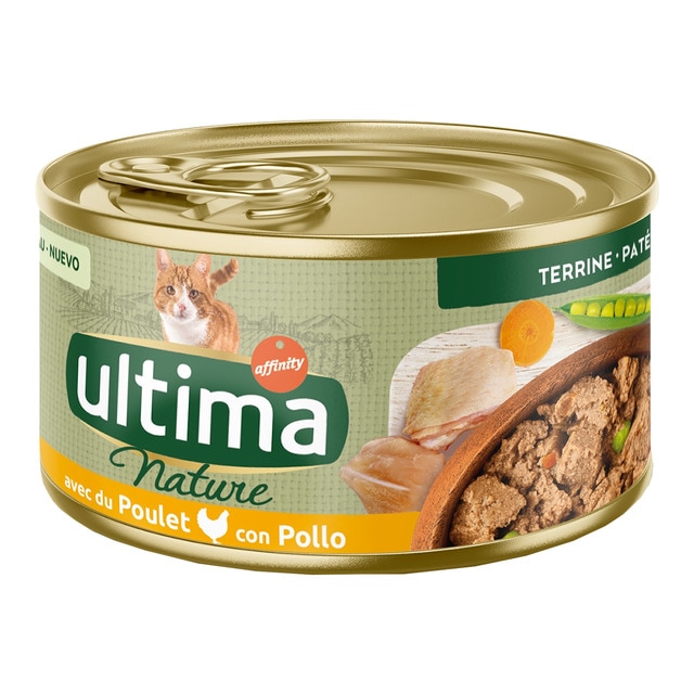 Imagen 0 de Comida húmeda para gatos adultos esterilizados Ultima Nature paté pollo y verduras 85 g