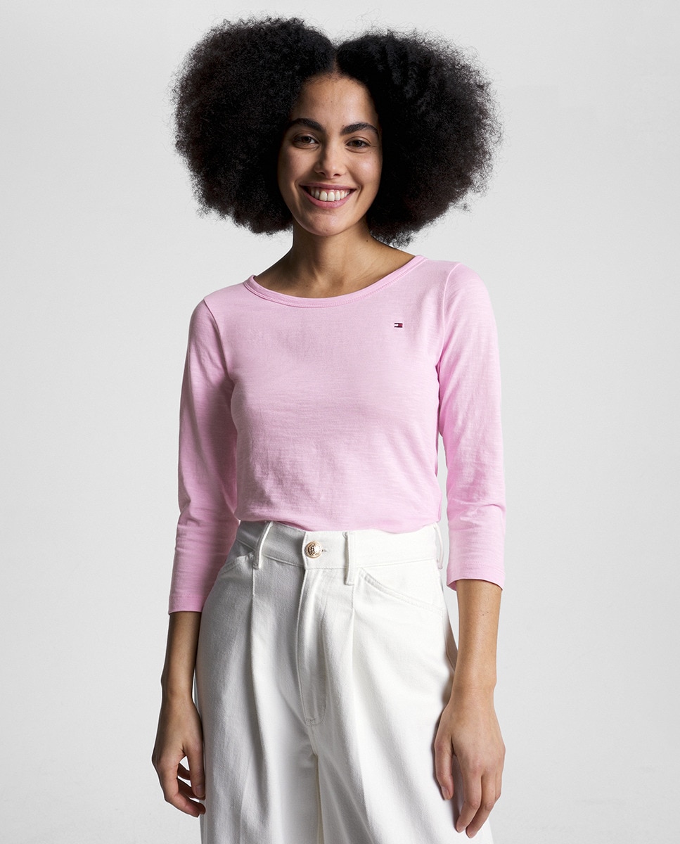 Tshirt à encolure bateau et manches 3/4