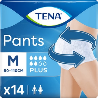 Pants braguita de incontinencia unisex absorción plus talla mediana 80-110 cm bolsa 14 unidades - Tena