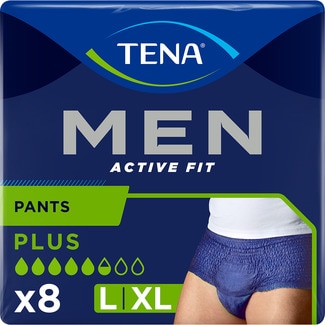 Men Active Fit Pants calzoncillo de incontinencia talla grande bolsa 8 unidades - Tena