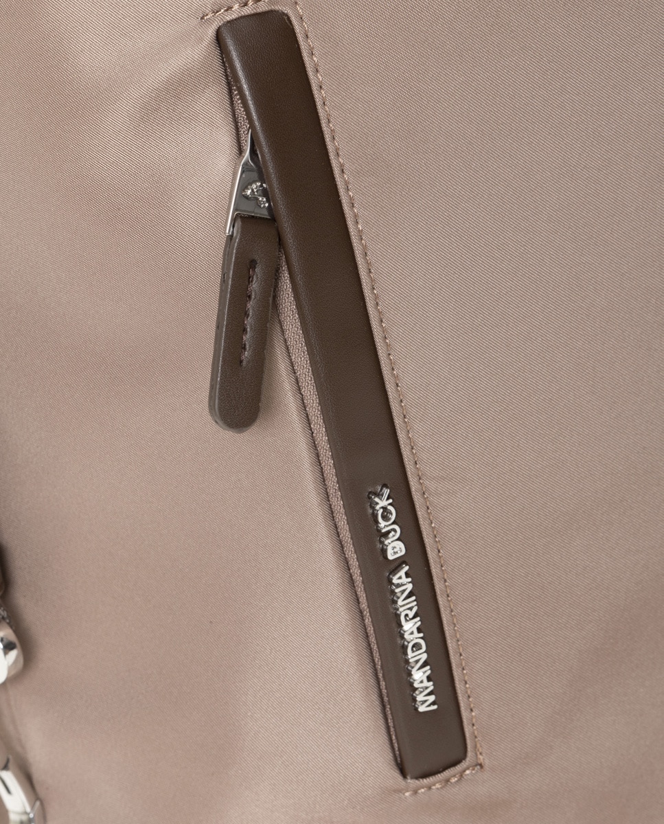 Mala hobo de nylon castanha conversível em mochila Castanho-7