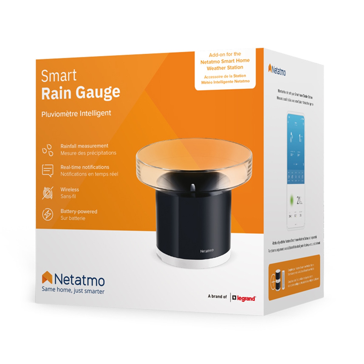 Pluviómetro inteligente Netatmo Negro / Transparente-7