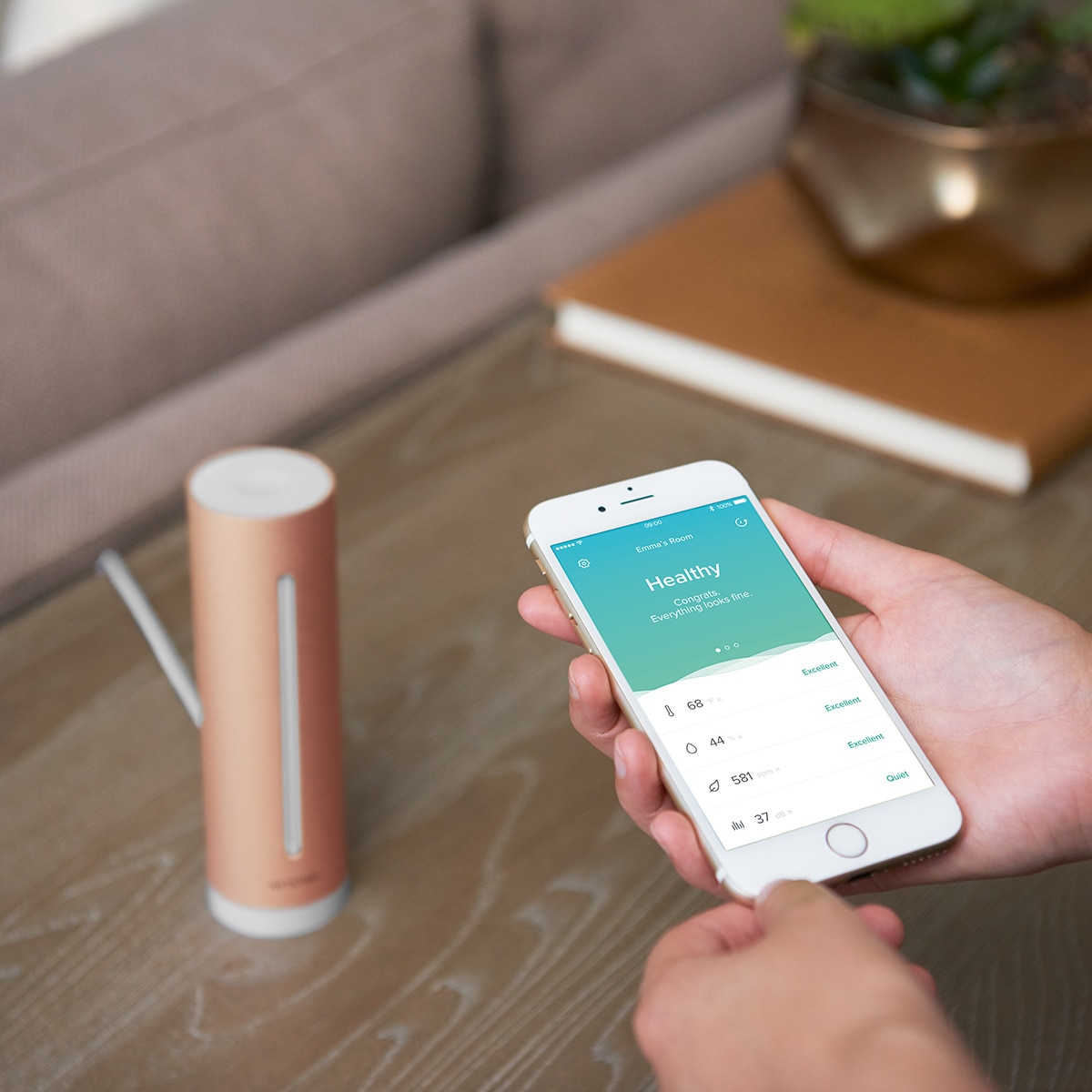 Medidor de calidad del aire Netatmo Healthy Home Coach Rosa-6