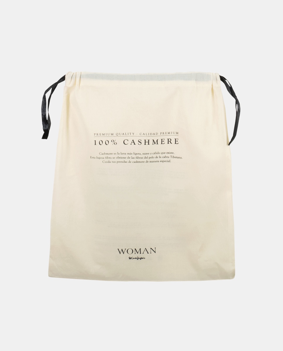 Camisola de Malha 100% Caxemira com Decote Redondo Preto-7