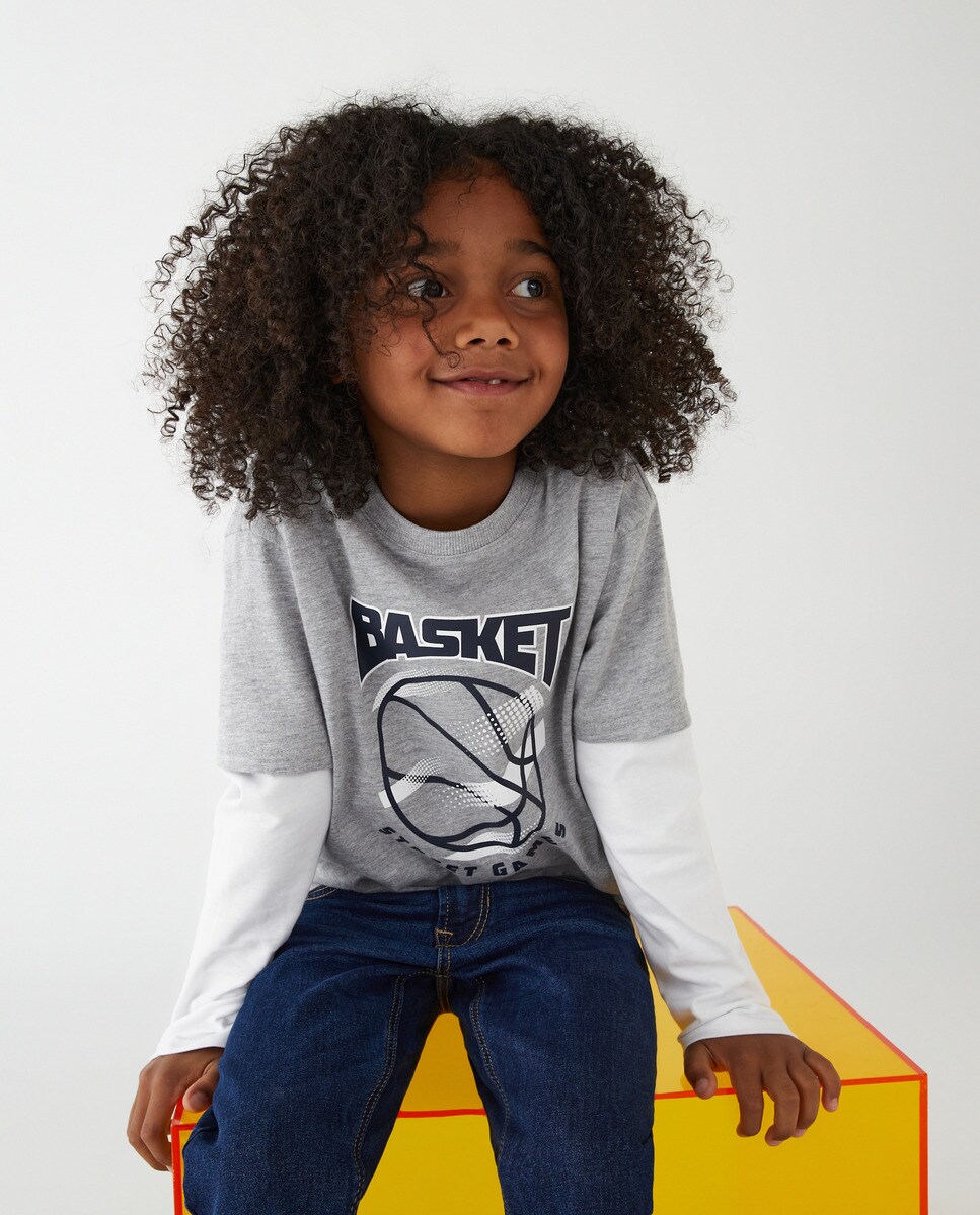 Tshirt à manches longues avec imprimé devant