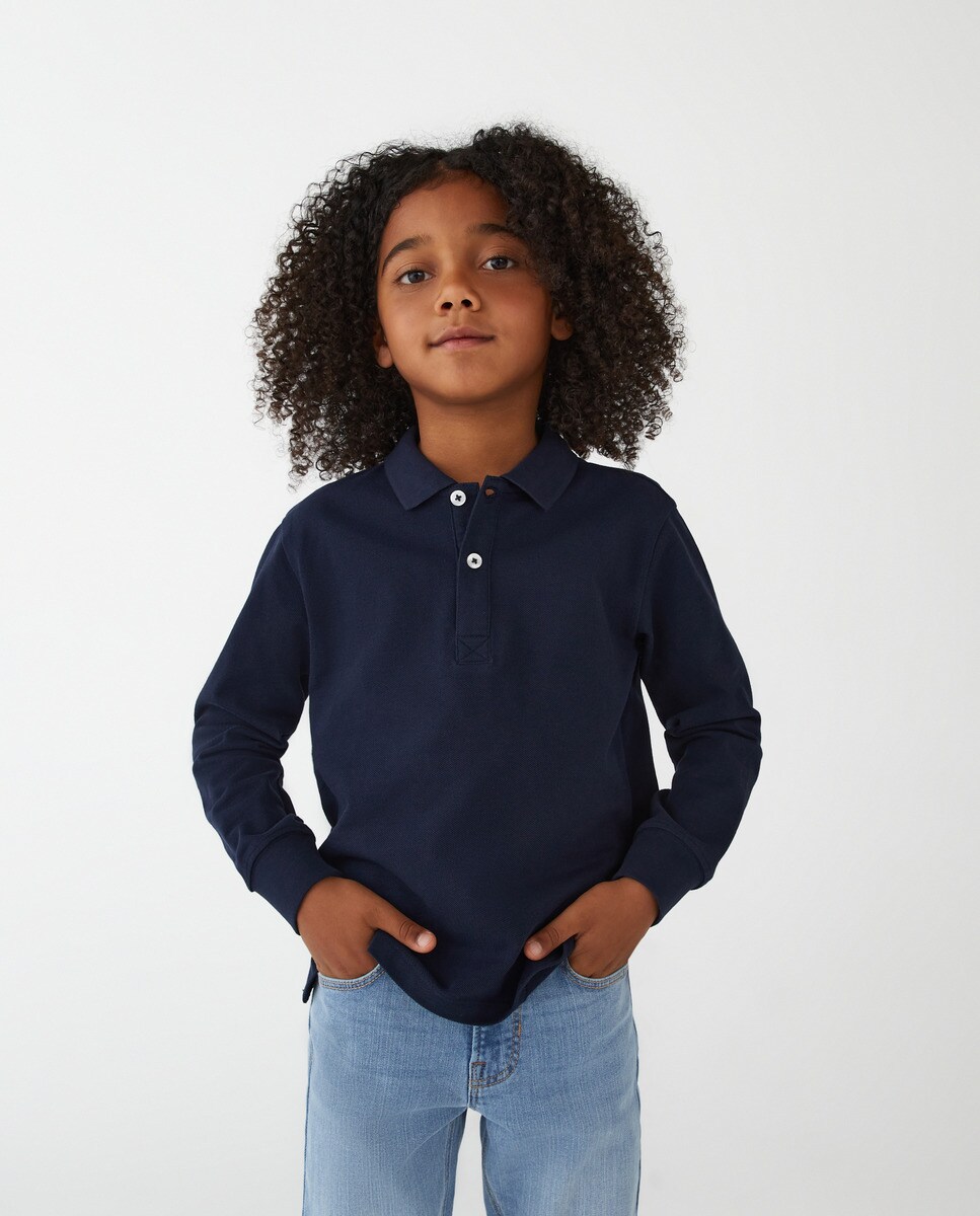 Polo piqué à manches longues