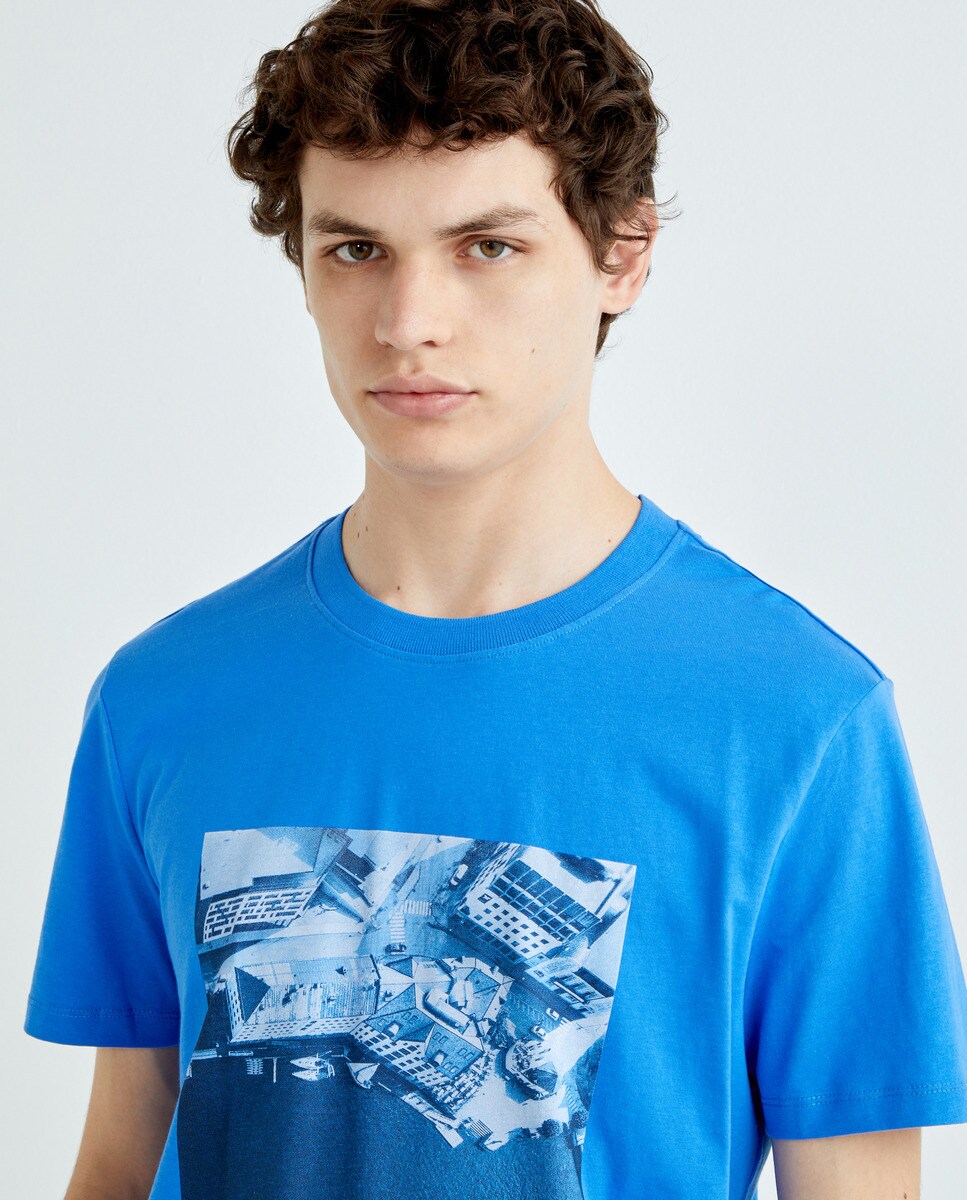 Camiseta de hombre algodón print fotográfico aéreo · Esprit · El Corte