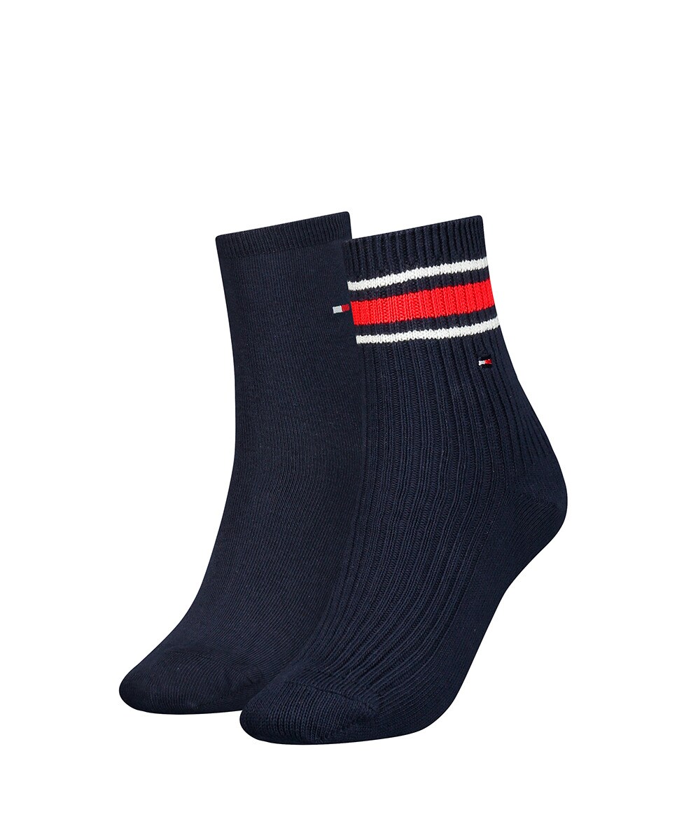 Lot de deux paires de socquettes unies côtelées