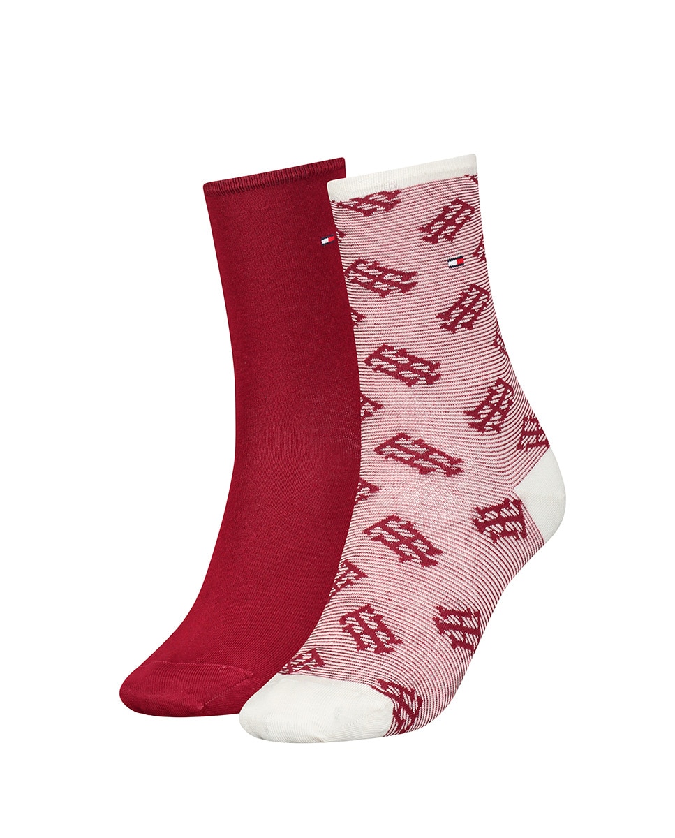 Lot de deux paires de chaussettes avec logos et unies