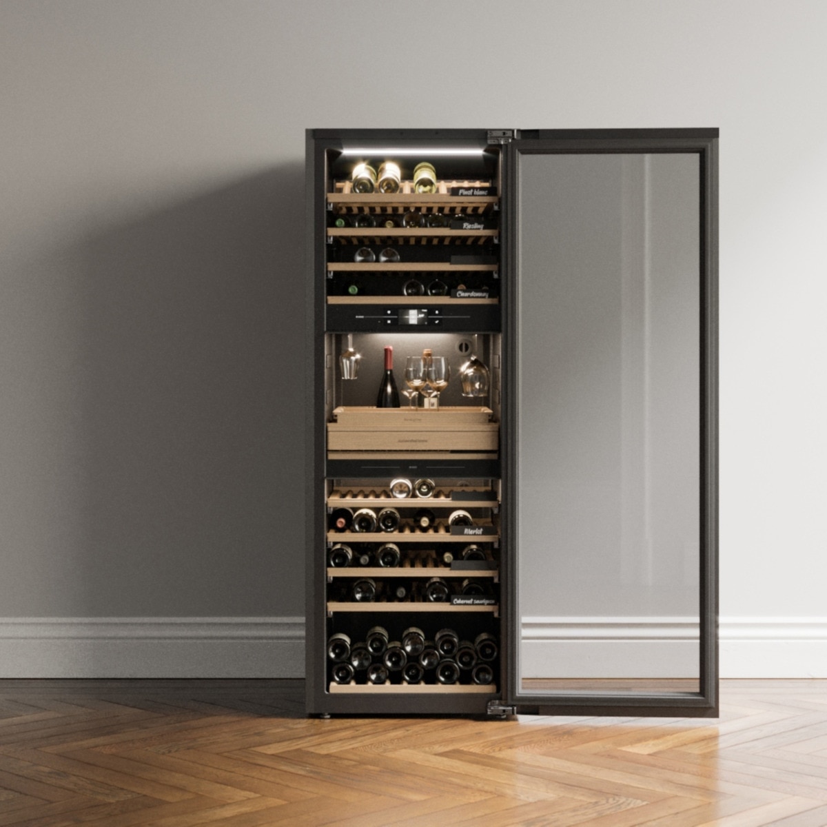 Vinoteca Asko para 190 botellas, 3 temperaturas - WCN311942G Negro-8