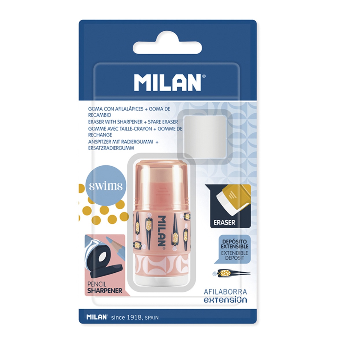 Imagem 0 de Blister de Afia e Borracha + 1 Borracha Suplente EXTENSION Swims