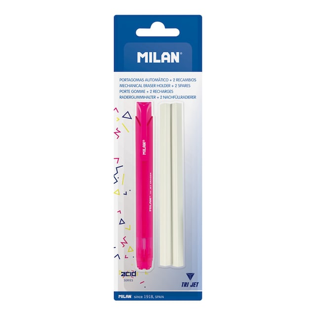 Imagen 0 de Blíster portagomas automático Tri Jet + 2 gomas recambio serie Acid MILAN