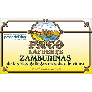 zamburiñas en salsa de vieiras lata 65 g neto escurrido - Paco Lafuente