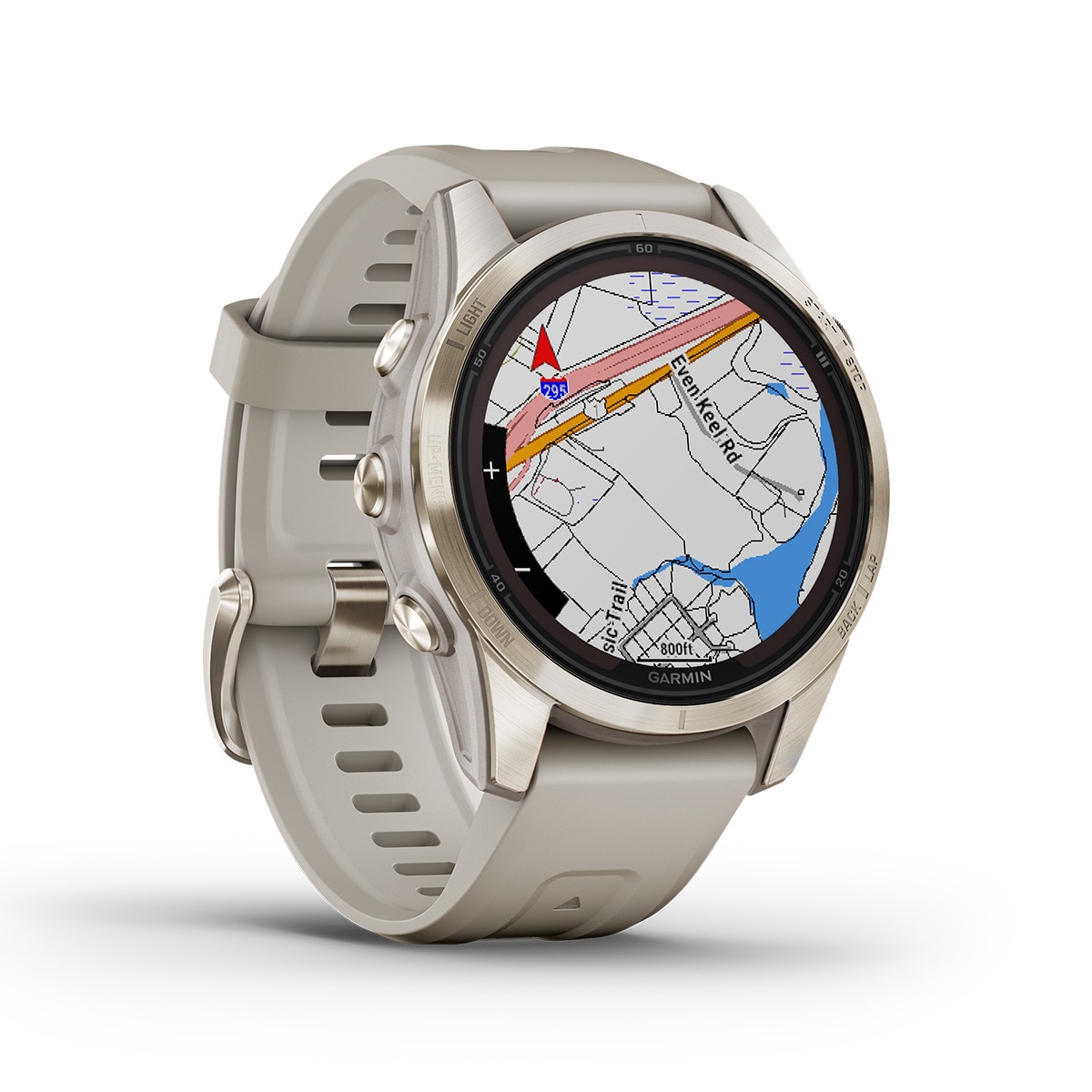 Relógio Smartwatch Fenix 7S Pro Safira Solar Dourado / Bege-12