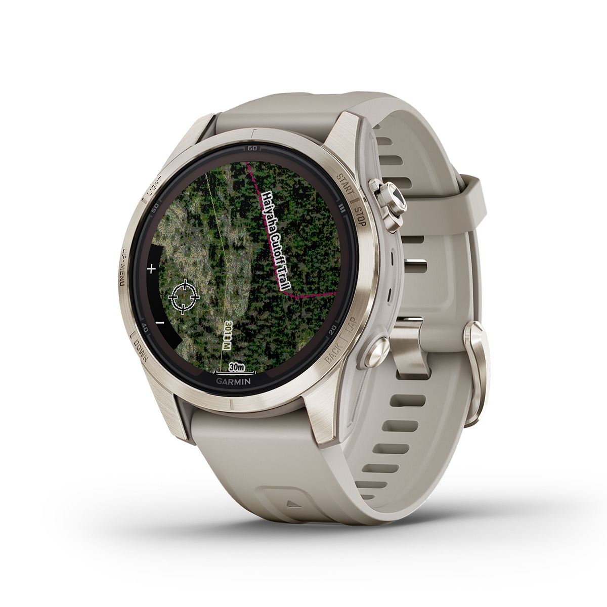 Relógio Smartwatch Fenix 7S Pro Safira Solar Dourado / Bege-7