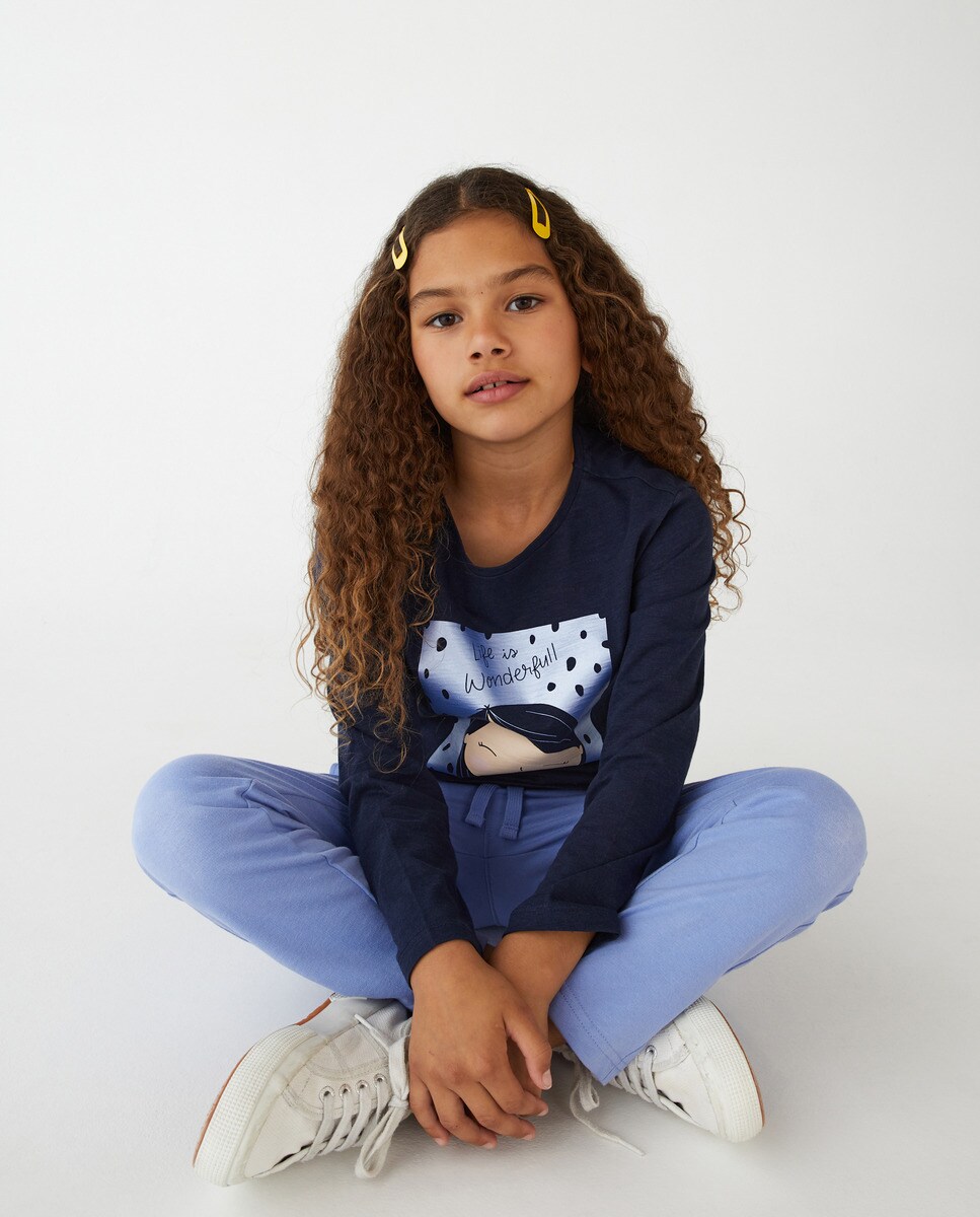 Tshirt à manches longues avec imprimé devant