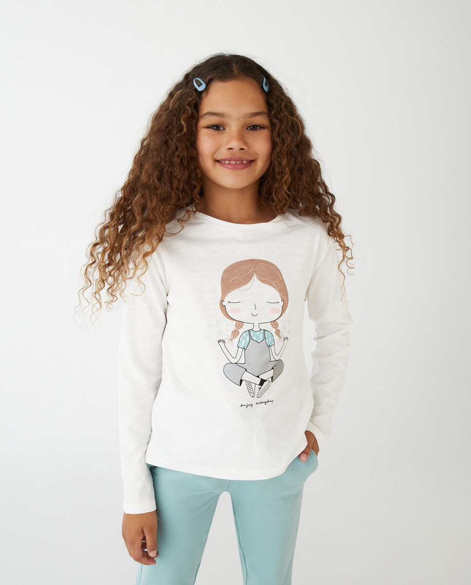 Tshirt à manches longues avec imprimé devant