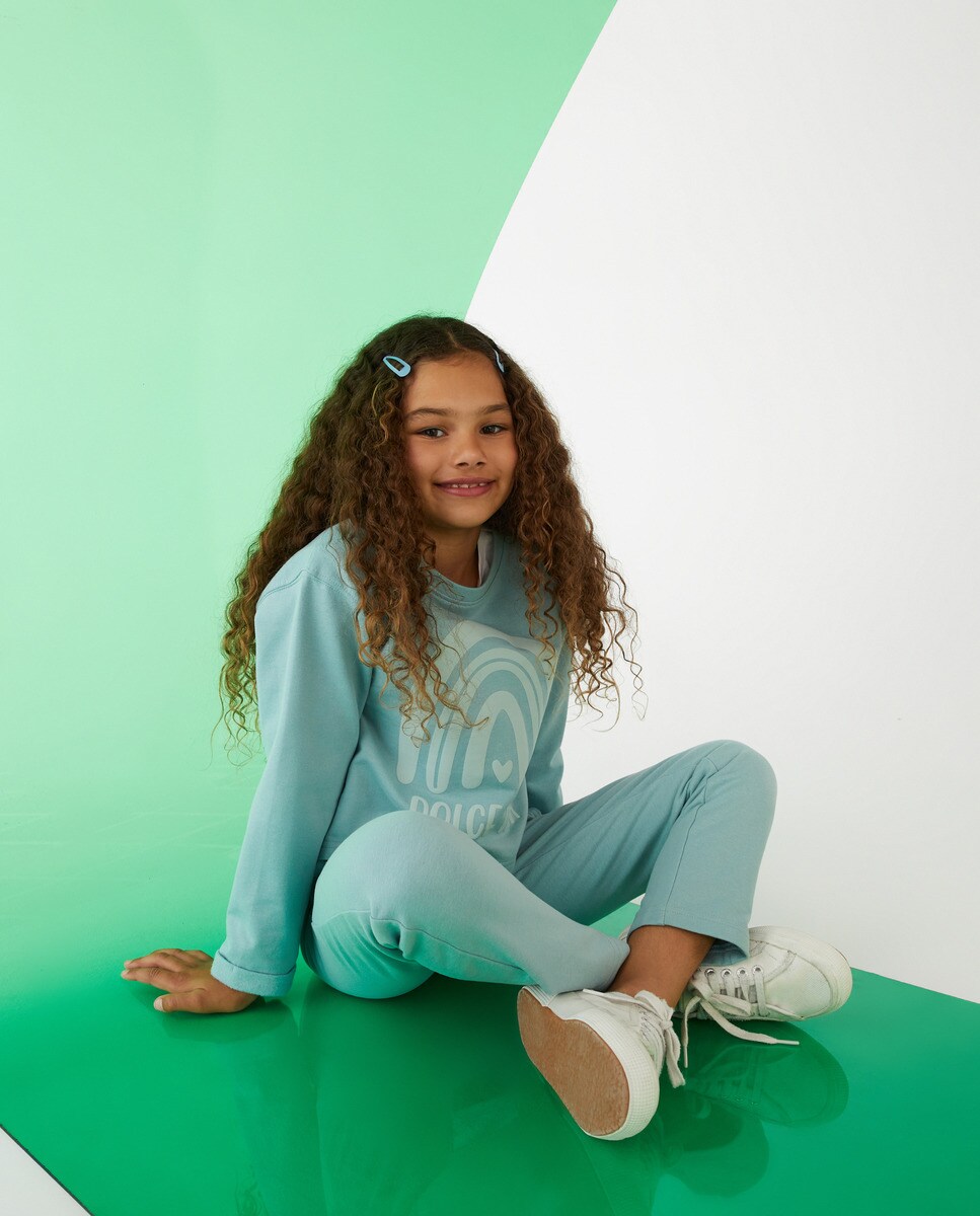 Sweat à manches longues avec imprimé placé devant