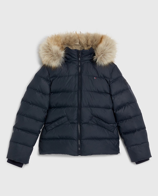 Imagen 0 de Abrigo de bebé niña acolchado con capucha