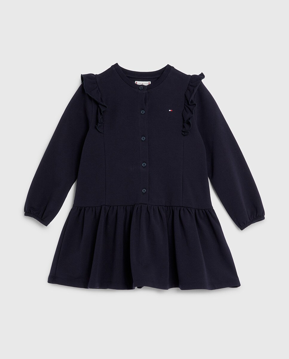 Robe à col rond et manches longues