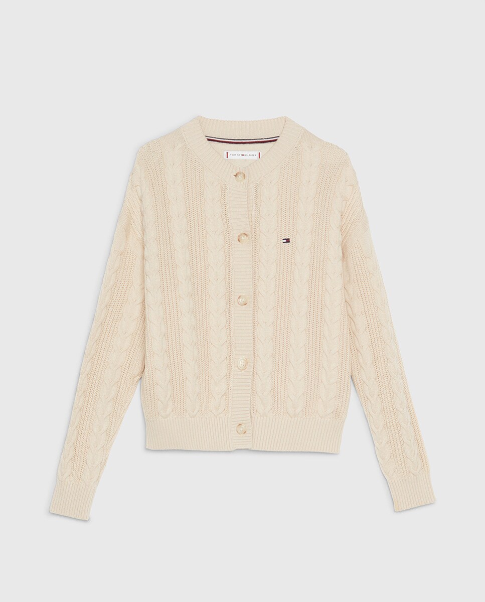 Pull à col rond et torsades