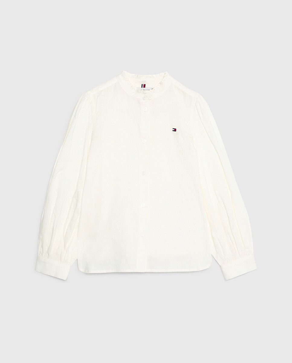 Chemise à manches longues et volant