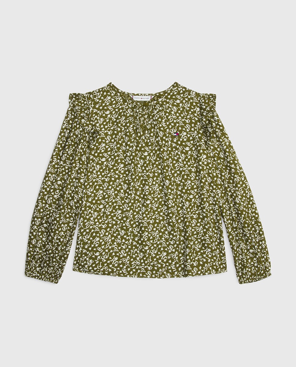 Chemise à manches longues et volants