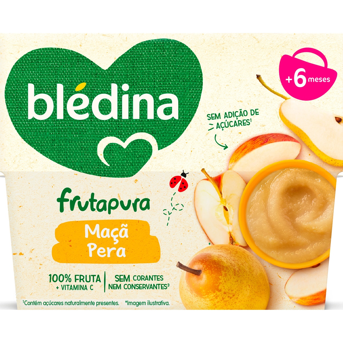 Frutapura Maçã e Pêra a partir dos 4 Meses Pack 4 unidades embalagem 380 g